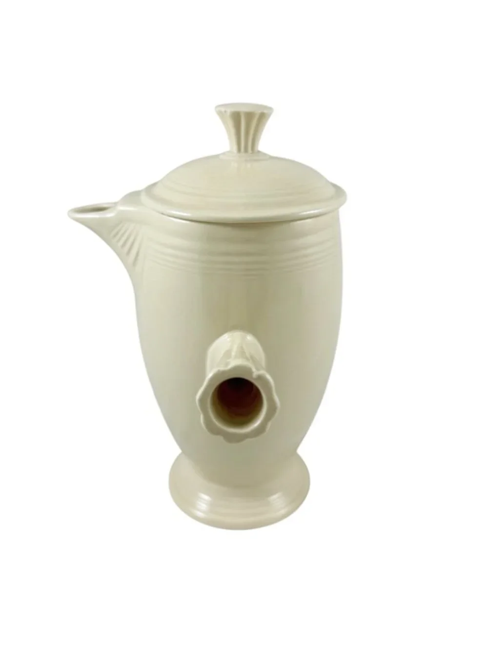 Fiesta Old Ivory Cream Stick Handle Demitasse Coffee Pot & Lid Vintage 1940s